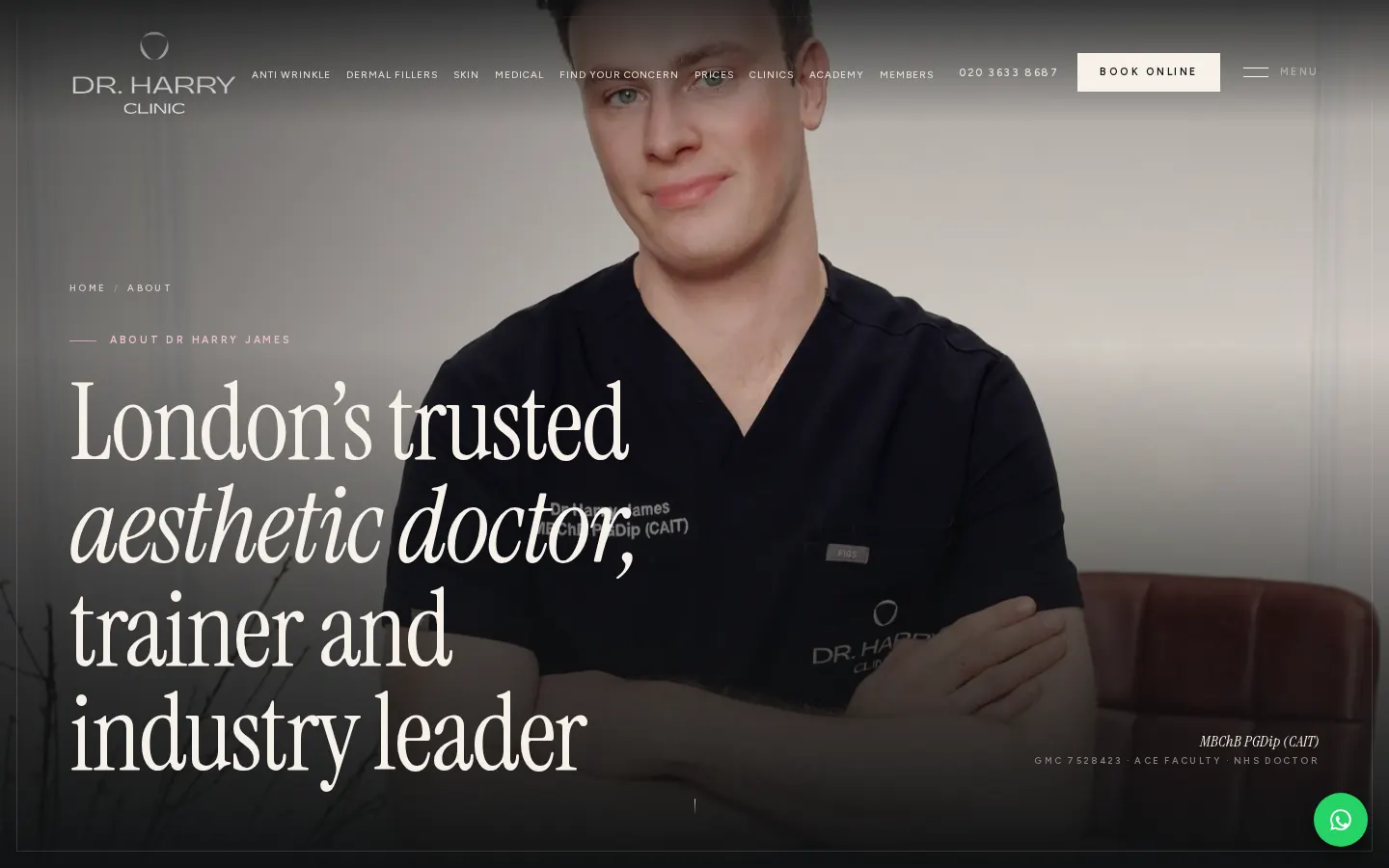 London's trusted aesthetic doctor, trainer and industry leader: the Dr Harry Clinic about page