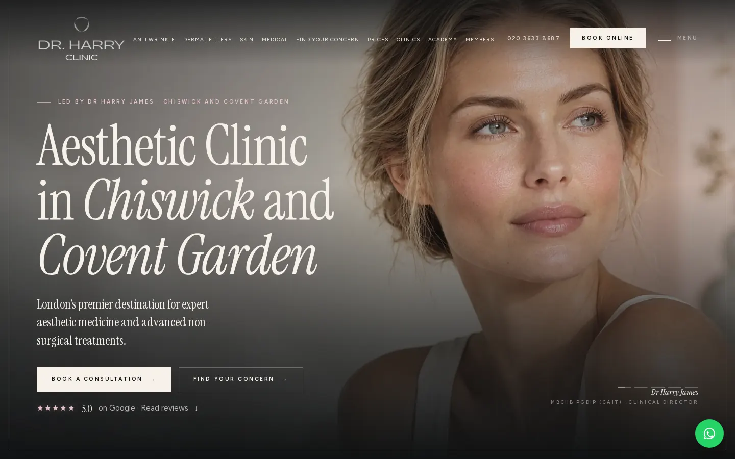 The Dr Harry Clinic homepage: Aesthetic Clinic in Chiswick and Covent Garden