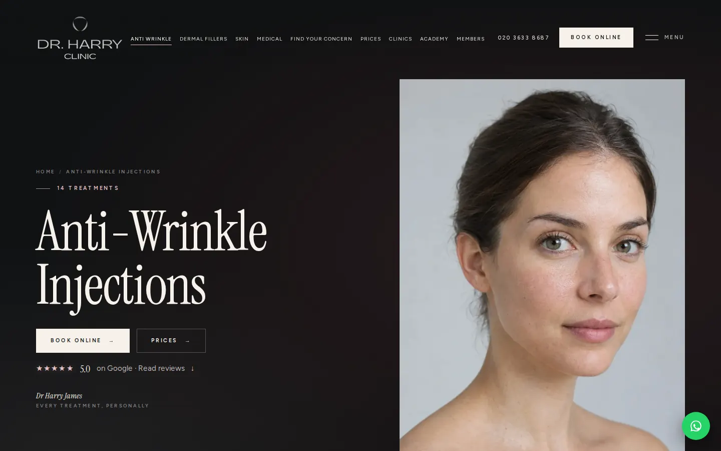 Anti-wrinkle injections at Dr Harry Clinic in Chiswick and Covent Garden